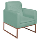 Kit 02 Poltronas Bella Base De Ferro Bronze Linho - Doce Sonh