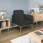 Kit 02 Poltronas Bella Base De Ferro Dourado Corano - Amarena