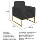 Kit 02 Poltronas Bella Base De Ferro Dourado Corano - Amarena