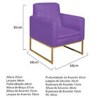 Kit 02 Poltronas Bella Base De Ferro Dourado Corano - Amarena
