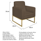 Kit 02 Poltronas Bella Base De Ferro Dourado Suede - Amarena