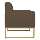 Kit 02 Poltronas Bella Base De Ferro Dourado Suede - Amarena