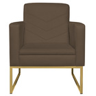 Kit 02 Poltronas Bella Base De Ferro Dourado Suede - Amarena
