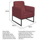 Kit 02 Poltronas Bella Base De Ferro Preta Corano - Doce Sonh