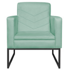 Kit 02 Poltronas Bella Base De Ferro Preta Suede Azul Tiffany