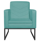 Kit 02 Poltronas Bella Base De Ferro Preta Suede Azul Turques