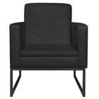 Kit 02 Poltronas Bella Base De Ferro Preta Suede Preto - Amar