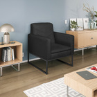 Kit 02 Poltronas Bella Base De Ferro Preta Suede Preto - Amar