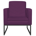 Kit 02 Poltronas Bella Base De Ferro Preta Suede Roxo - Amare