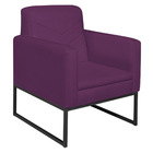 Kit 02 Poltronas Bella Base De Ferro Preta Suede Roxo - Amare