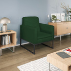 Kit 02 Poltronas Bella Base De Ferro Preta Suede Verde - Amar