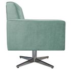 Kit 02 Poltronas Bella Base Giratório Metal Linho Azul Turque