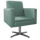 Kit 02 Poltronas Bella Base Giratório Metal Linho Azul Turque