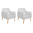 Kit 02 Poltronas Bella Pés Palito Mel Corano - Amarena Móveis