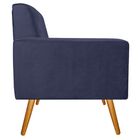 Kit 02 Poltronas Bella Pés Palito Mel Corano Azul Marinho  -