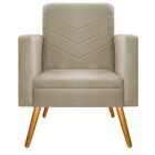 Kit 02 Poltronas Bella Pés Palito Mel Linho - Doce Sonho Móve