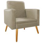 Kit 02 Poltronas Bella Pés Palito Mel Linho - Doce Sonho Móve