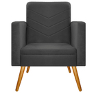 Kit 02 Poltronas Bella Pés Palito Mel Linho - Doce Sonho Móve