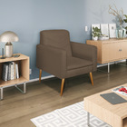 Kit 02 Poltronas Bella Pés Palito Mel Suede - Amarena Móveis