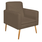 Kit 02 Poltronas Bella Pés Palito Mel Suede - Amarena Móveis