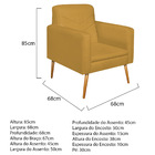 Kit 02 Poltronas Bella Pés Palito Mel Suede - Amarena Móveis