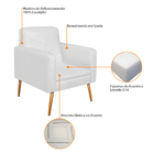 Kit 02 Poltronas Bella Pés Palito Mel Suede - Amarena Móveis