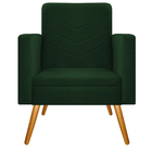 Kit 02 Poltronas Bella Pés Palito Mel Suede Verde - Amarena M