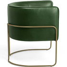 Kit 02 Poltronas Betina Base Aço Bronze Corano Verde Oliva -