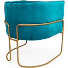 Kit 02 Poltronas Betina Base Mustard Veludo Celeste - Casaepo