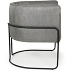 Kit 02 Poltronas Betina Base Preto Linho Mesclado Cinza/bege