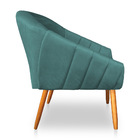 Kit 02 Poltronas Bianca Suede Pés Palito Castanho - Pallazio