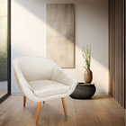 Kit 02 Poltronas Bianca Suede Pés Palito Castanho - Pallazio