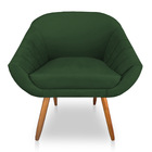 Kit 02 Poltronas Bianca Suede Verde Pés Palito Castanho - Pal