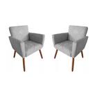 Kit 02 Poltronas Carla Costura Cinza