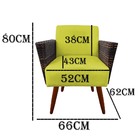 Kit 02 Poltronas Chanel Braça Tramada Pés Palito Suede Amarel