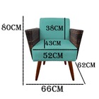 Kit 02 Poltronas Chanel Braça Tramada Pés Palito Suede Azul T