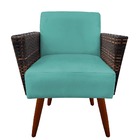 Kit 02 Poltronas Chanel Braça Tramada Pés Palito Suede Azul T