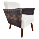 Kit 02 Poltronas Chanel Braça Tramada Pés Palito Suede Bege -