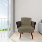 Kit 02 Poltronas Chanel Braça Tramada Pés Palito Suede Marrom