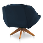 Kit 02 Poltronas Chicago Giratória Veludo Azul Marinho Base D