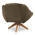 Kit 02 Poltronas Chicago Giratória Veludo Base De Madeira - P