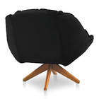 Kit 02 Poltronas Chicago Giratória Veludo Base De Madeira - P