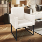 Kit 02 Poltronas Clarice Veludo Base Metálica Industrial Pret