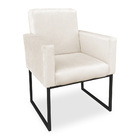 Kit 02 Poltronas Clarice Veludo Base Metálica Industrial Pret