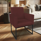 Kit 02 Poltronas Clarice Veludo Base Metálica Industrial Pret