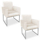 Kit 02 Poltronas Clarice Veludo Bege Base Metálica Industrial