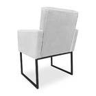 Kit 02 Poltronas Clarice Veludo Cinza Base Metálica Industria