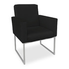 Kit 02 Poltronas Clarice Veludo Preto Base Metálica Industria