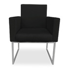 Kit 02 Poltronas Clarice Veludo Preto Base Metálica Industria