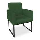 Kit 02 Poltronas Clarice Veludo Verde Base Metálica Industria